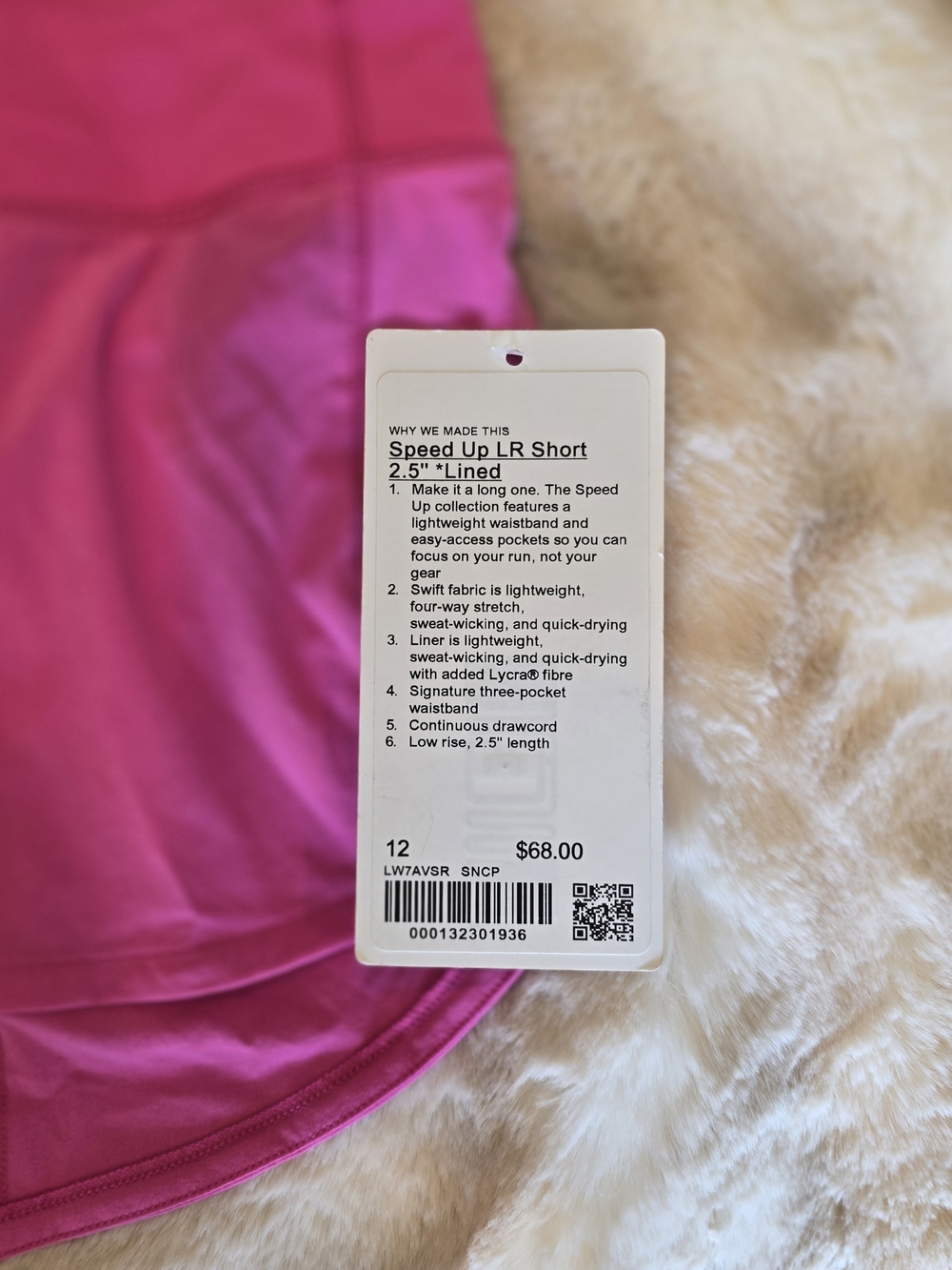 NWT! Lululemon athletica Speed Up LR 2.5" Lined Shorts - Pink Size 12